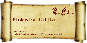 Miskovics Csilla névjegykártya